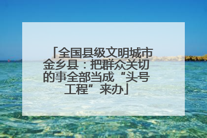 全国县级文明城市金乡县：把群众关切的事全部当成“头号工程”来办