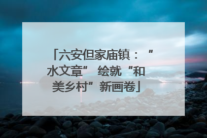 六安但家庙镇:“水文章” 绘就“和美乡村”新画卷