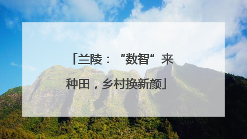 兰陵：“数智”来种田，乡村换新颜