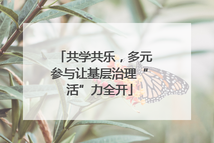共学共乐，多元参与让基层治理“活”力全开