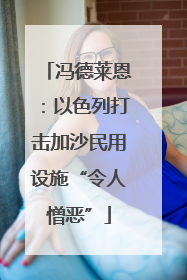 冯德莱恩：以色列打击加沙民用设施“令人憎恶”