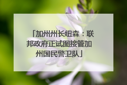 加州州长纽森：联邦政府正试图接管加州国民警卫队