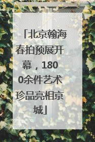 北京翰海春拍预展开幕，1800余件艺术珍品亮相京城