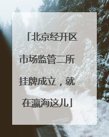 北京经开区市场监管二所挂牌成立，就在瀛海这儿
