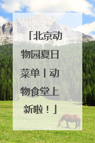 北京动物园夏日菜单丨动物食堂上新啦！