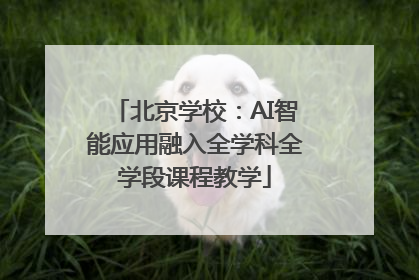 北京学校：AI智能应用融入全学科全学段课程教学