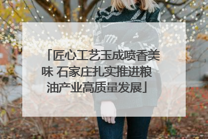 匠心工艺玉成喷香美味 石家庄扎实推进粮油产业高质量发展