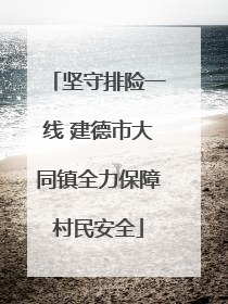 坚守排险一线 建德市大同镇全力保障村民安全