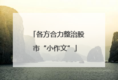 各方合力整治股市“小作文”