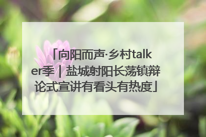 向阳而声·乡村talker季｜盐城射阳长荡镇辩论式宣讲有看头有热度