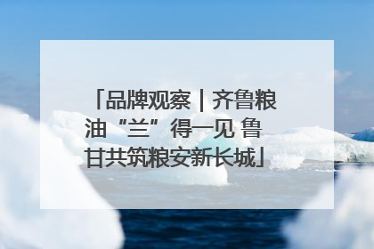 品牌观察｜齐鲁粮油“兰”得一见 鲁甘共筑粮安新长城