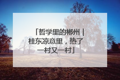 哲学里的郴州｜桂东凉意里，热了一村又一村