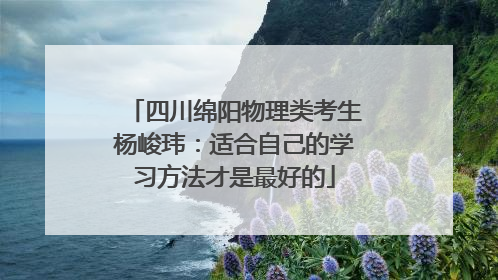 四川绵阳物理类考生杨峻玮：适合自己的学习方法才是最好的