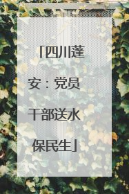 四川蓬安：党员干部送水保民生