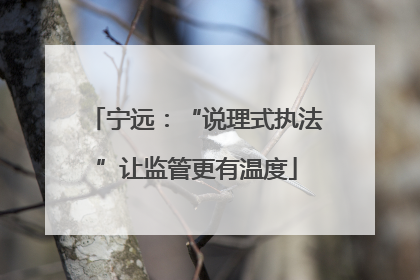 宁远：“说理式执法”让监管更有温度
