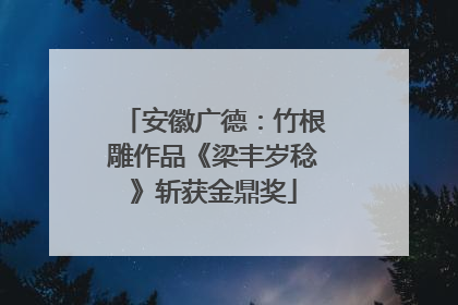 安徽广德：竹根雕作品《梁丰岁稔》斩获金鼎奖