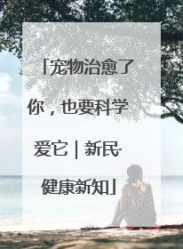 宠物治愈了你，也要科学爱它｜新民·健康新知