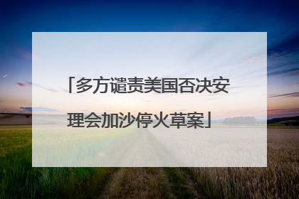 多方谴责美国否决安理会加沙停火草案