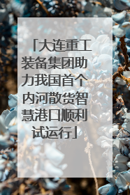 大连重工装备集团助力我国首个内河散货智慧港口顺利试运行