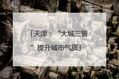 天津：“大城三管”提升城市气质