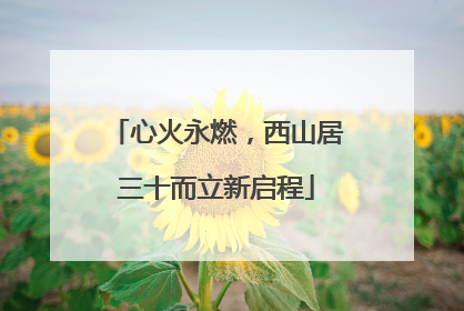 心火永燃，西山居三十而立新启程