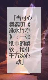 当可心柔遇见《淮水竹亭》：一张纸巾的柔软，接住千万次心动