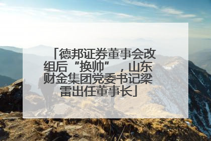 德邦证券董事会改组后“换帅”，山东财金集团党委书记梁雷出任董事长