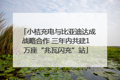 小桔充电与比亚迪达成战略合作 三年内共建1万座“兆瓦闪充”站