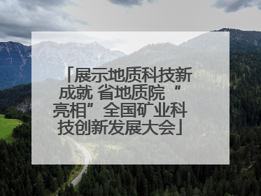 展示地质科技新成就 省地质院“亮相”全国矿业科技创新发展大会