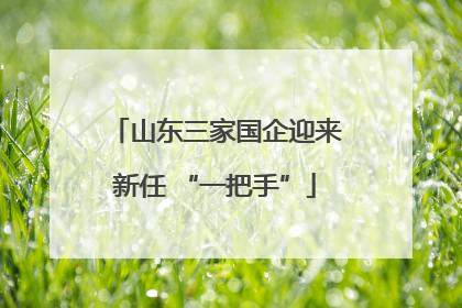 山东三家国企迎来新任 “一把手”