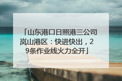 山东港口日照港三公司岚山港区：快进快出，29条作业线火力全开