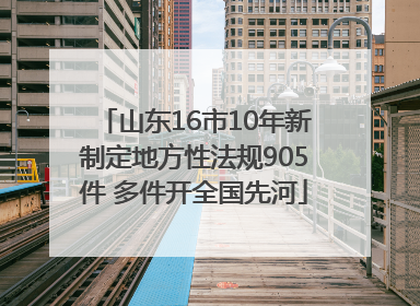 山东16市10年新制定地方性法规905件 多件开全国先河