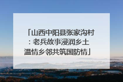 山西中阳县张家沟村：老兵故事浸润乡土 温情乡邻共筑国防情