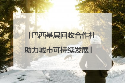 巴西基层回收合作社助力城市可持续发展