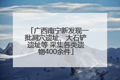 广西南宁新发现一批洞穴遗址、大石铲遗址等 采集各类遗物400余件