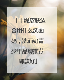 干燥皮肤适合用什么洗面奶，洗面奶青少年品牌推荐哪款好