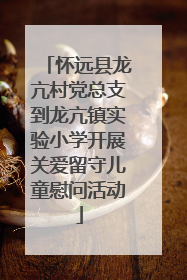 怀远县龙亢村党总支到龙亢镇实验小学开展关爱留守儿童慰问活动