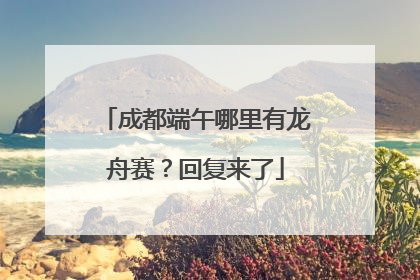 成都端午哪里有龙舟赛？回复来了