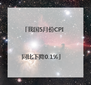 我国5月份CPI同比下降0.1%