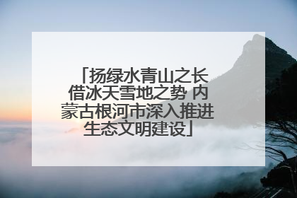 扬绿水青山之长 借冰天雪地之势 内蒙古根河市深入推进生态文明建设