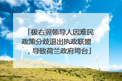 极右翼领导人因难民政策分歧退出执政联盟，导致荷兰政府垮台