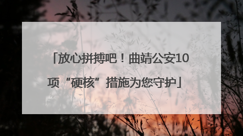 放心拼搏吧！曲靖公安10项“硬核”措施为您守护