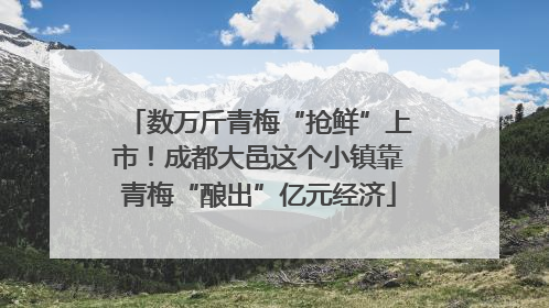 数万斤青梅“抢鲜”上市！成都大邑这个小镇靠青梅“酿出”亿元经济