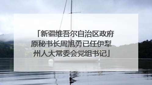 新疆维吾尔自治区政府原秘书长周旭勇已任伊犁州人大常委会党组书记