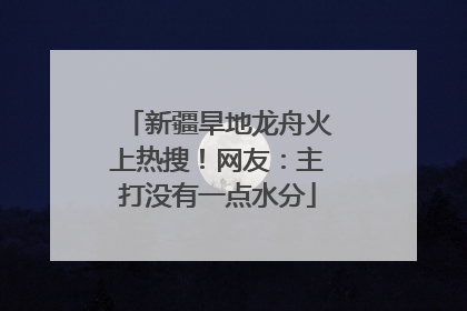 新疆旱地龙舟火上热搜！网友：主打没有一点水分