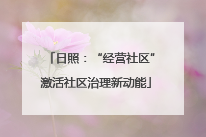 日照：“经营社区”激活社区治理新动能