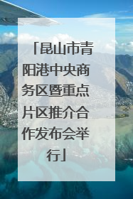 昆山市青阳港中央商务区暨重点片区推介合作发布会举行