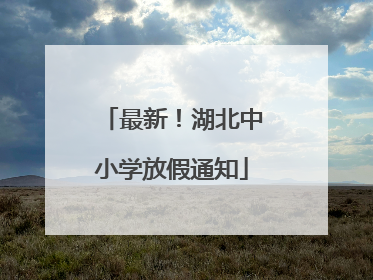 最新！湖北中小学放假通知