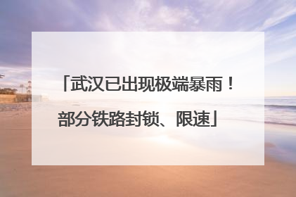 武汉已出现极端暴雨！部分铁路封锁、限速