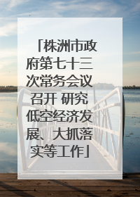 株洲市政府第七十三次常务会议召开 研究低空经济发展、大抓落实等工作